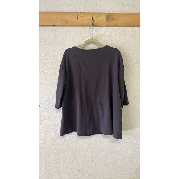 Soft Surroundings Tunic Top womens sz L/P 3/4 sleeve Zippered Pockets - Picture 4 of 9